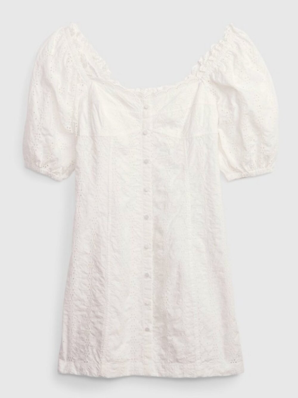 Gap Puff Sleeve Eyelet Mini Dress White Sz. S